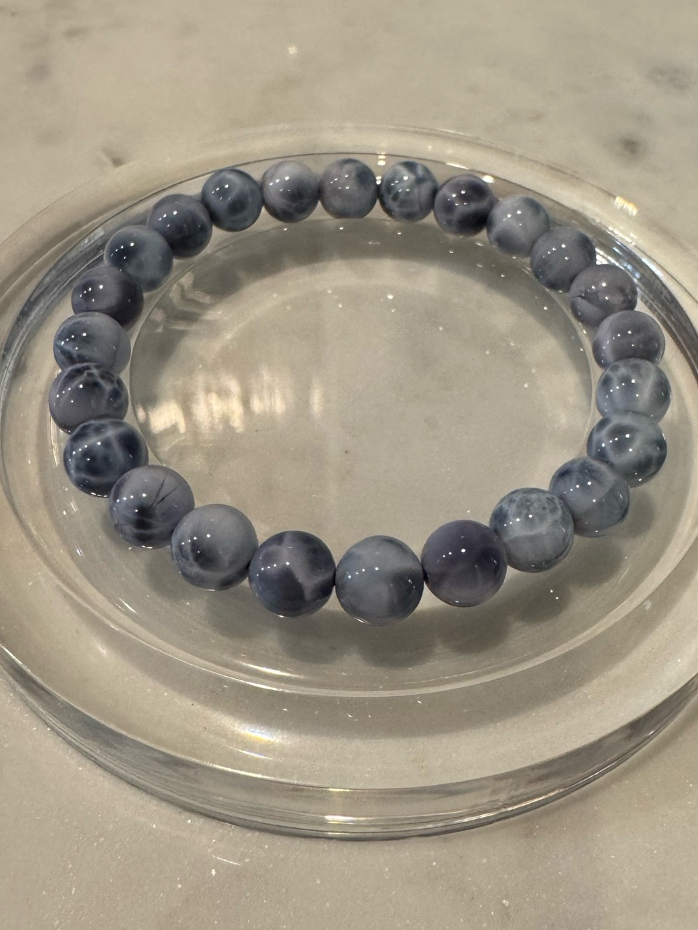 Purple Larimar Gemstone Bracelet
